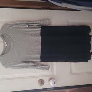*FINAL* ELOGES COLOR BLOCK SHIFT DRESS: BLACK/GRAY: NWOT: SZ SMALL
